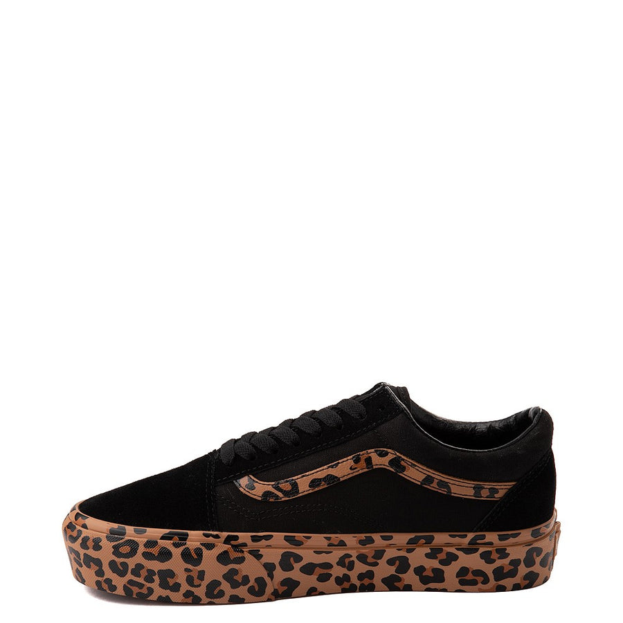 Vans Old Skool Platform Skate Shoe - Black / Leopard