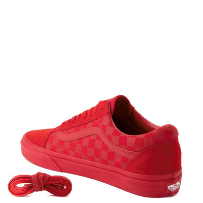 Vans Old Skool Tonal Checkerboard Skate Shoe - Racing Red