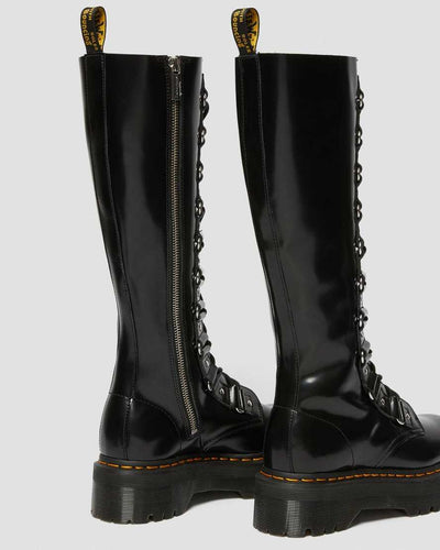 1B60 XL WOMEN'S LEATHER KNEE HIGH PLATFORM BOOTS