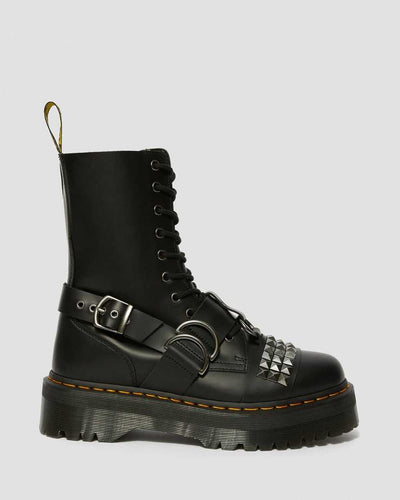 JADON HI SMOOTH LEATHER STUDDED PLATFORM BOOTS