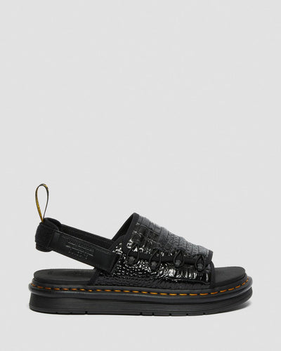 MURA SUICOKE CROCO LEATHER SANDALS