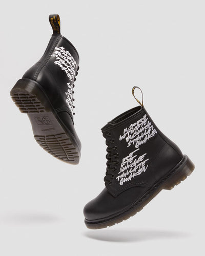 1460 FUTURA EMBROIDERED LEATHER LACE UP BOOTS