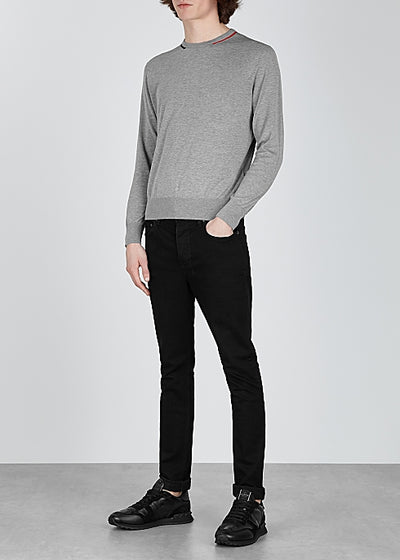 Grey mélange cotton jumper