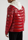 Agar red quilted shell jacket