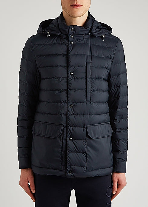 Andreu navy quilted shell jacket