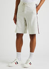 Light grey striped cotton shorts