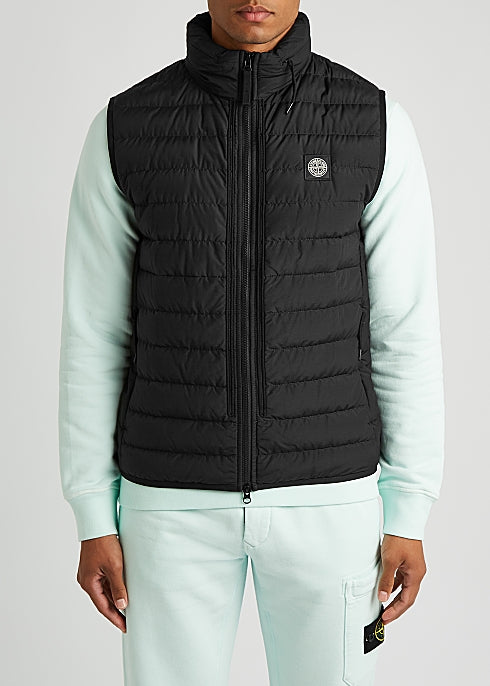 Black quilted shell gilet