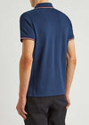 Navy piqué cotton polo shirt