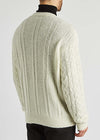 Cream cable-knit wool-blend jumper