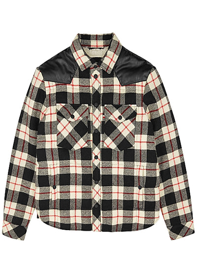 Grenoble Gelt checked padded wool overshirt