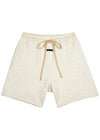 The Vintage cream mélange cotton shorts