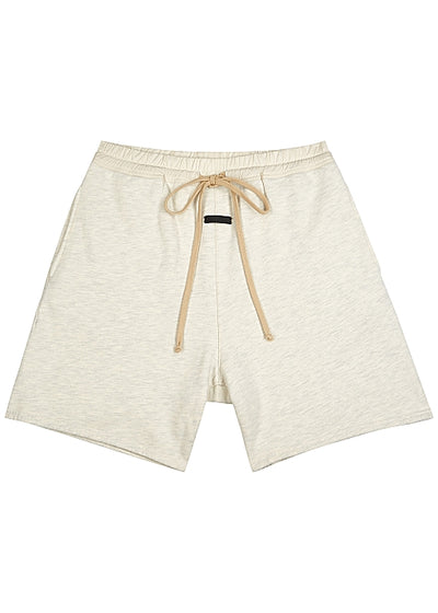 The Vintage cream mélange cotton shorts