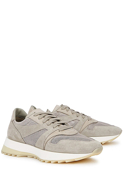 Grey panelled mesh sneakers