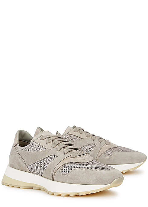 Grey panelled mesh sneakers