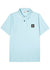 Light blue piqué cotton polo shirt