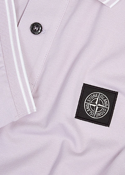 Lilac piqué cotton polo shirt