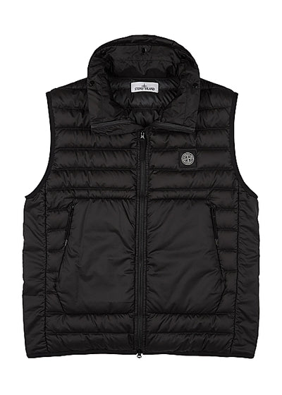 Black quilted shell gilet