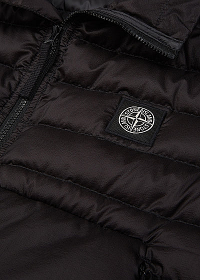 Black quilted shell gilet