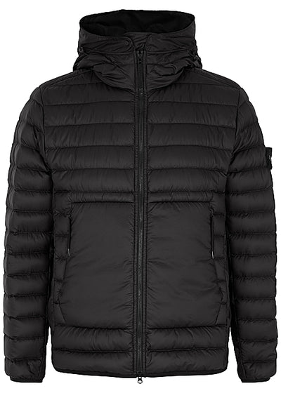 Black quilted shell jacket