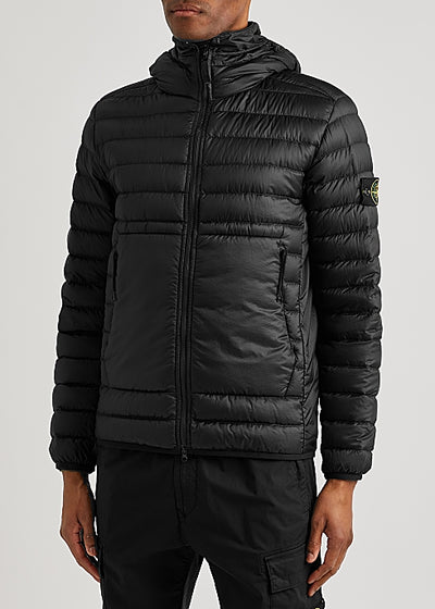 Black quilted shell jacket