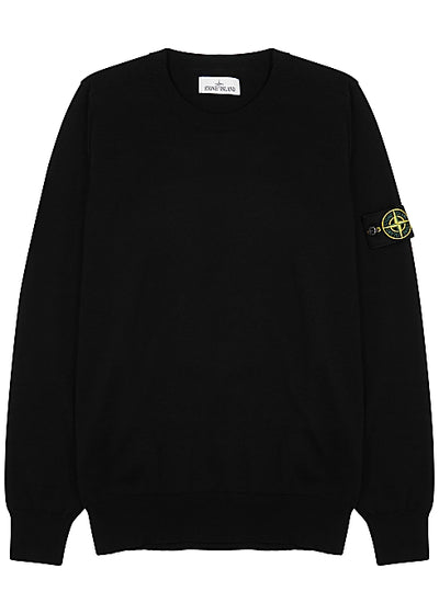 Black logo cotton jumper