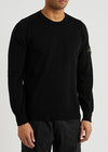 Black logo cotton jumper