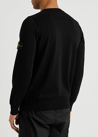 Black logo cotton jumper