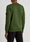 Army green logo cotton jumper