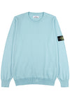 Light blue logo cotton jumper