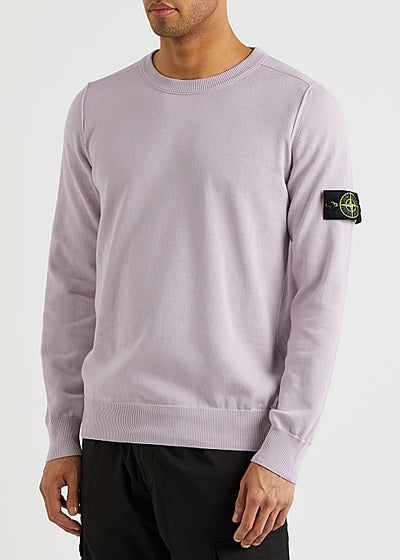 Lilac logo cotton jumper