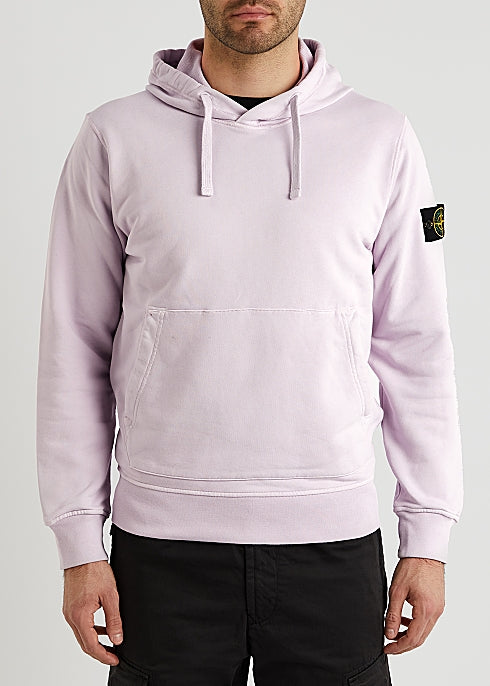 Lilac logo hooded cotton sweatshirt