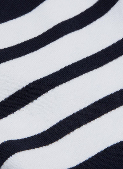 STRIPE SLEEVE ZIP COTTON HOODIE