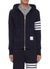 STRIPE SLEEVE ZIP COTTON HOODIE