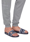 'TROMPE L'OEIL' TRICOLOUR TAB STRIPED POOL SLIDES