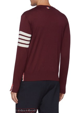 FOUR BAR STRIPE MERINO WOOL CREWNECK SWEATER