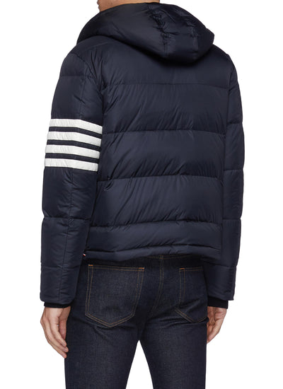 FOUR BAR SLEEVE DOWN HOODED PUFFER JACKET