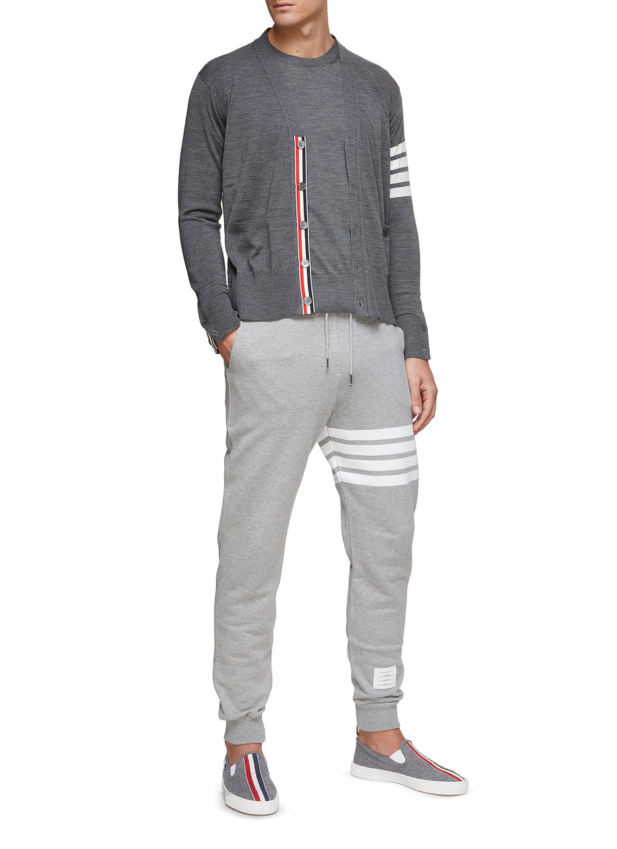 FOUR BAR STRIPE BRANDED PATCH SWEATPANTS