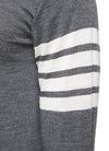 FOUR BAR STRIPE MERINO WOOL KNIT CREWNECK SWEATER