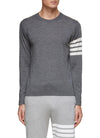 FOUR BAR STRIPE MERINO WOOL KNIT CREWNECK SWEATER