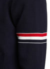 TRICOLOUR STRIPE DETAIL POLO BOMBER JACKET