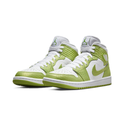 AIR JORDAN WOMENS 1 MID SE VIVID GREEN SHOES