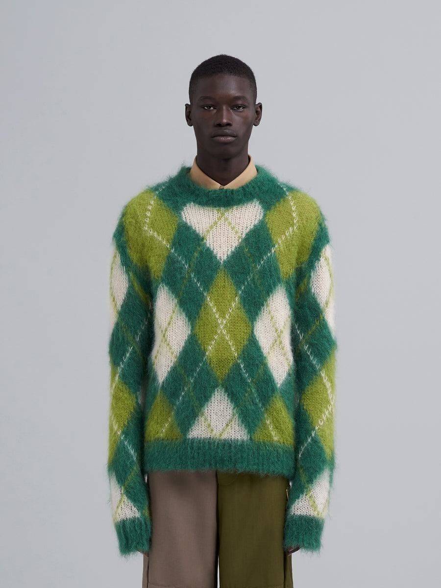 ICONIC MOHAIR ARGYLE SWEATER