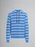 TRI-COLOURED STRIPED TERRY-KNIT HOODED SWEATER