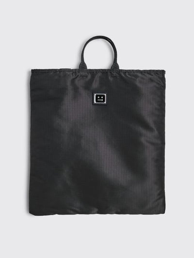 FACE LOGO PLAQUE TOTE BAG BLACK