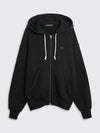 FACE HOODED ZIP UP SWEATSHIRT BLACK