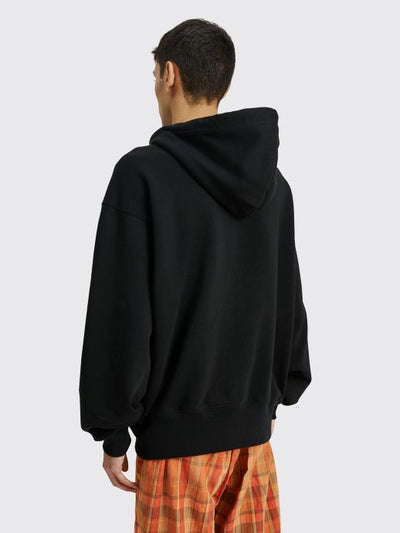 FACE HOODED ZIP UP SWEATSHIRT BLACK