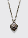 HEART-LOCK PENDANT NECKLACE ANTIQUE SILVER