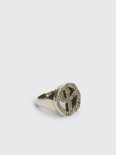 PEACE SIGN RING ANTIQUE SILVER