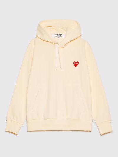 SMALL HEART HOODED SWEATSHIRT PALE YELLOW