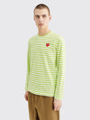 SMALL HEART LS T-SHIRT STRIPE GREEN